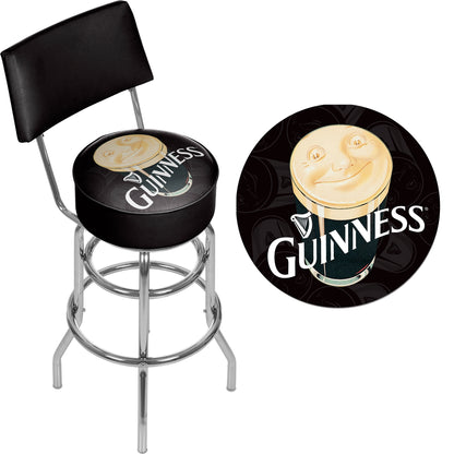 Guinness® Swivel Bar Stool with Back - Smiling Pint