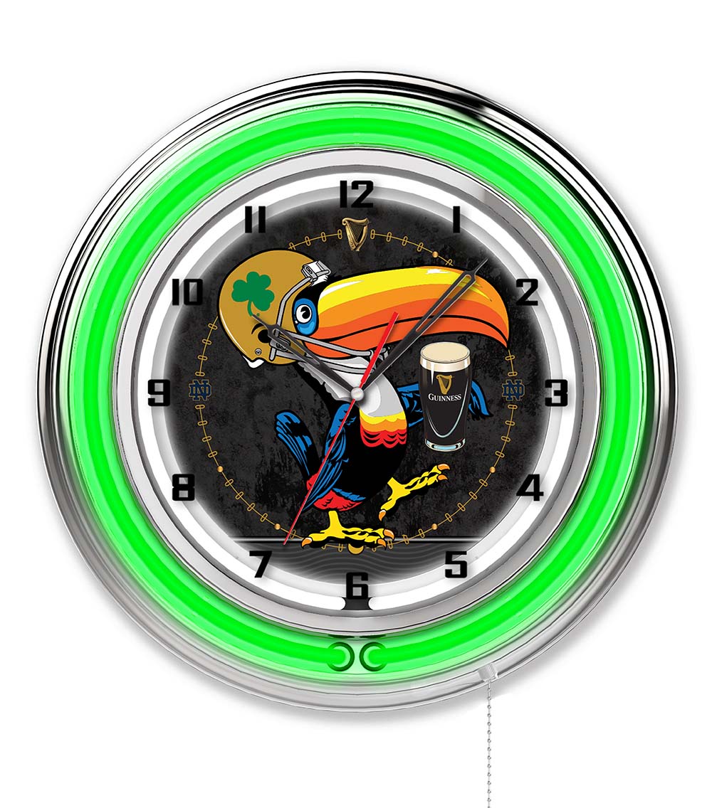 Guinness Notre Dame Toucan Double Neon Wall Clock