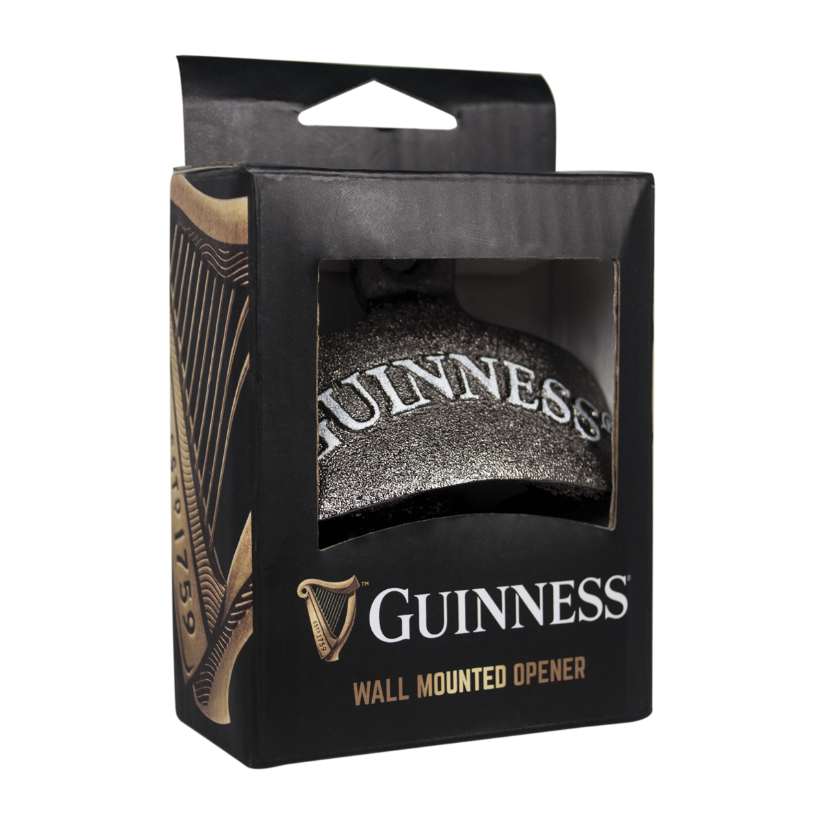 Guinness Wall Mounted Bottle Opener Boxed - the perfect gift for any beer lover.