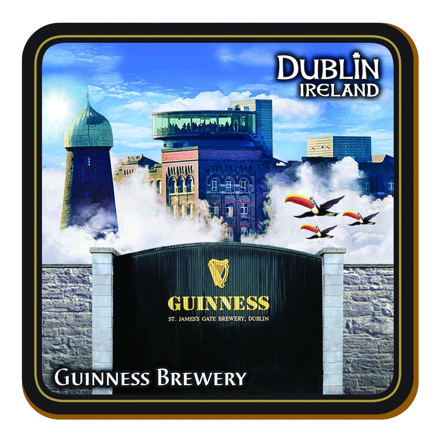 Guinness Montage coaster - Dublin, Ireland.