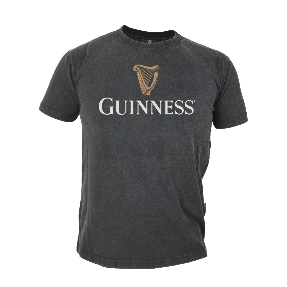 Vintage Guinness® Distressed Trademark Label T-Shirt, featuring a distressed trademark label.