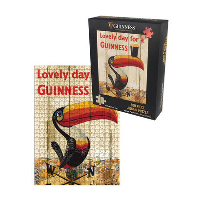 A Guinness Toucan Jigsaw Puzzle 1000 Pcs box featuring an image of a toucan and a guinea pig.