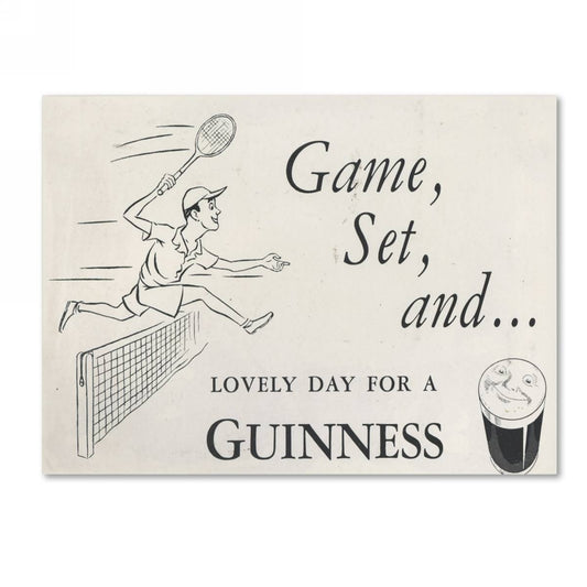 Game set and a lovely day for Guinness, the iconic beer brand. Embrace your love for Guinness with beautiful Guinness Brewery 'Lovely Day For A Guinness VI' Canvas Art.