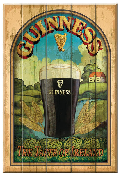 Nostalgic Guinness poster would be replaced with "Taste of Ireland Wall Art" by Guinness.