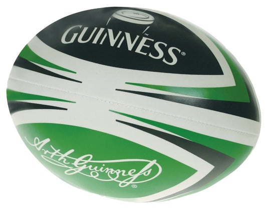 Guinness Small Rugby Ball with the Guinness logo on a white background.