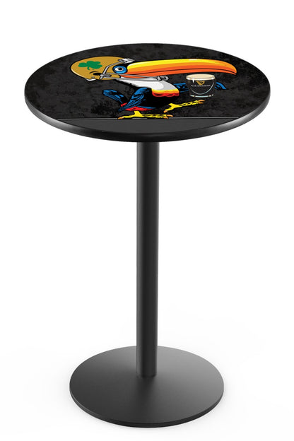 A Guinness Notre Dame Toucan Pub Table with Round Base.