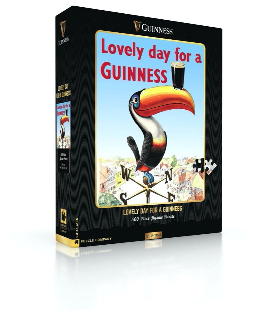 Lovely day for a Guinness 500 Piece Jigsaw Puzzle featuring the iconic Gilroy Toucan.