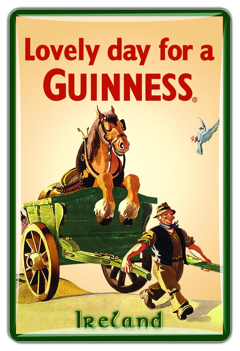 Lovely day for a Guinness Epoxy Magnet - Horse & Cart in Ireland.
