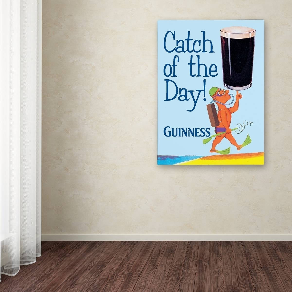 Beachside Guinness Brewery 'Catch Of The Day' canvas print.