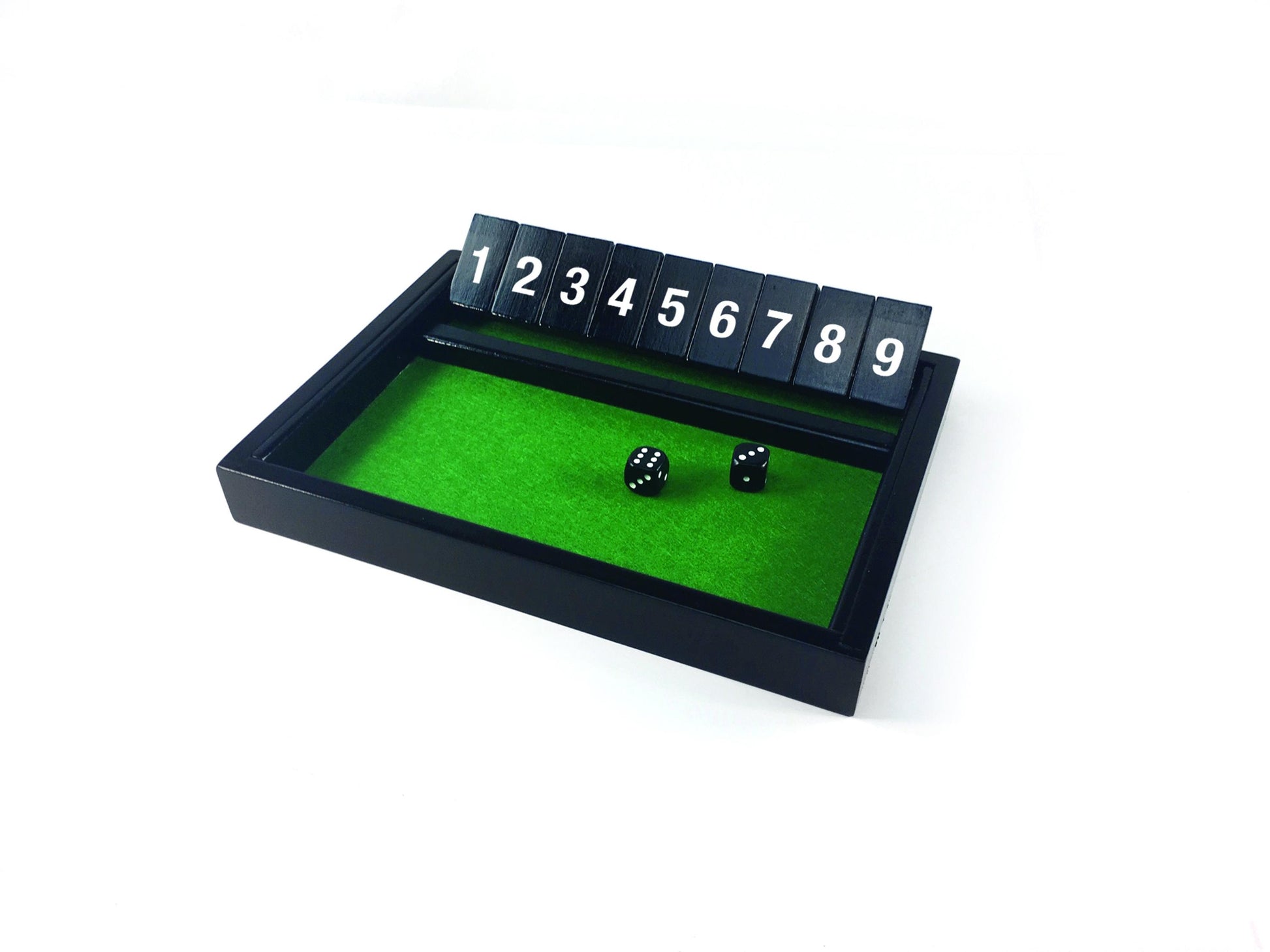 A black box containing the traditional dice game, Guinness Shut The Box, by Guinness.