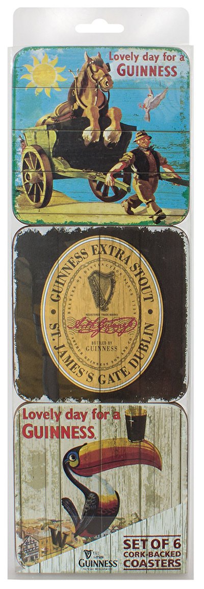 Set of 4 Guinness Nostalgic Coaster Pack tin signs for your favorite beer collection.