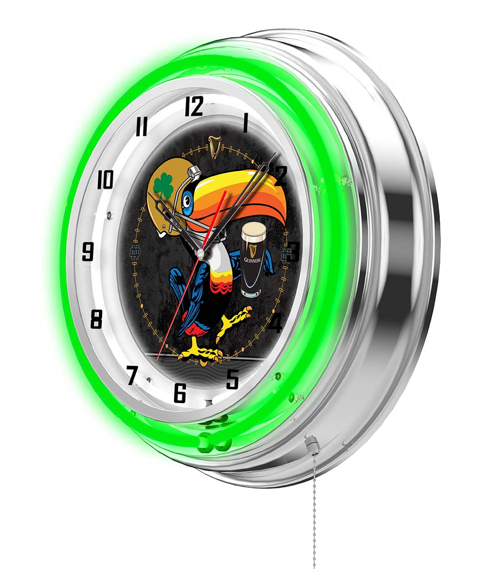 Guinness Notre Dame Toucan Double Neon Wall Clock