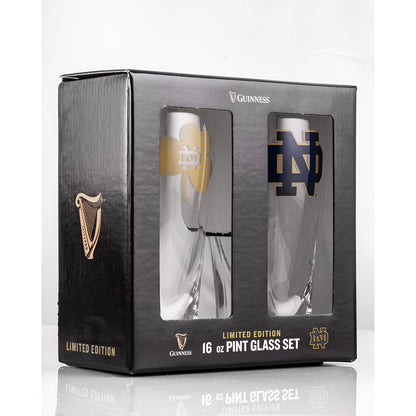 Notre Dame Guinness 16oz Pint Glass 2 Pack