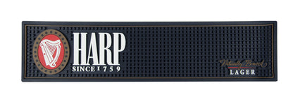 Spillage-free Guinness Harp PVC Signature Label Bar Mat perfect for any home bar.