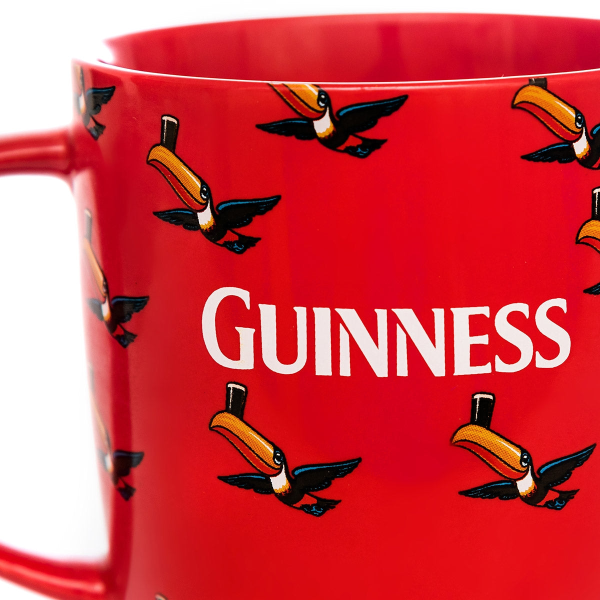 Guinness Red Mug with Multiple Flying Toucans
