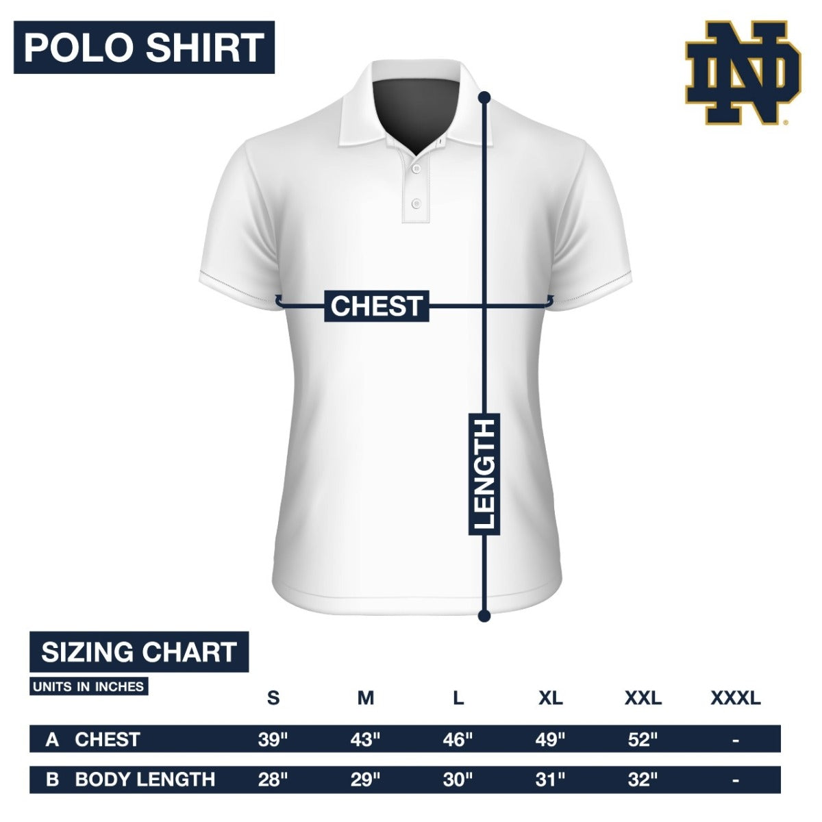 Notre dame men's top polo shirts