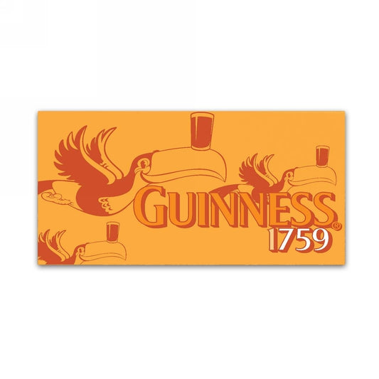 Guinness Brewery 'Guinness 1759' logo on a vibrant orange canvas art.