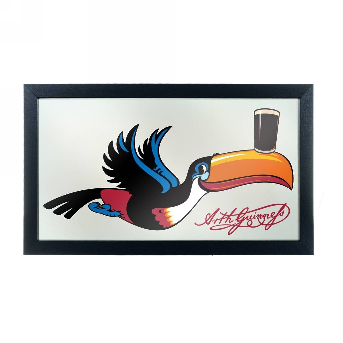 Guinness Framed Mirror Wall Plaque 15 x 26 Inches - Toucan