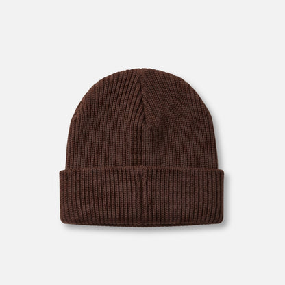 The Guinness Cooperage Brown Knitted Beanie by Guinness Webstore US features a ribbed design and folded cuff, shown on a plain white background.