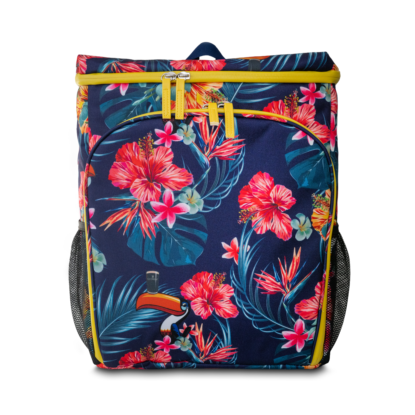 Introducing the Guinness Toucan Hawaiian Cooler Bag from the Guinness Webstore US, featuring a tropical floral pattern with vibrant yellow accents and convenient side mesh pockets. This colorful cooler bag is ideal for outdoor enthusiasts who love adventurous styles. Discover this and more at the Guinness Webstore, where adventure meets flair.