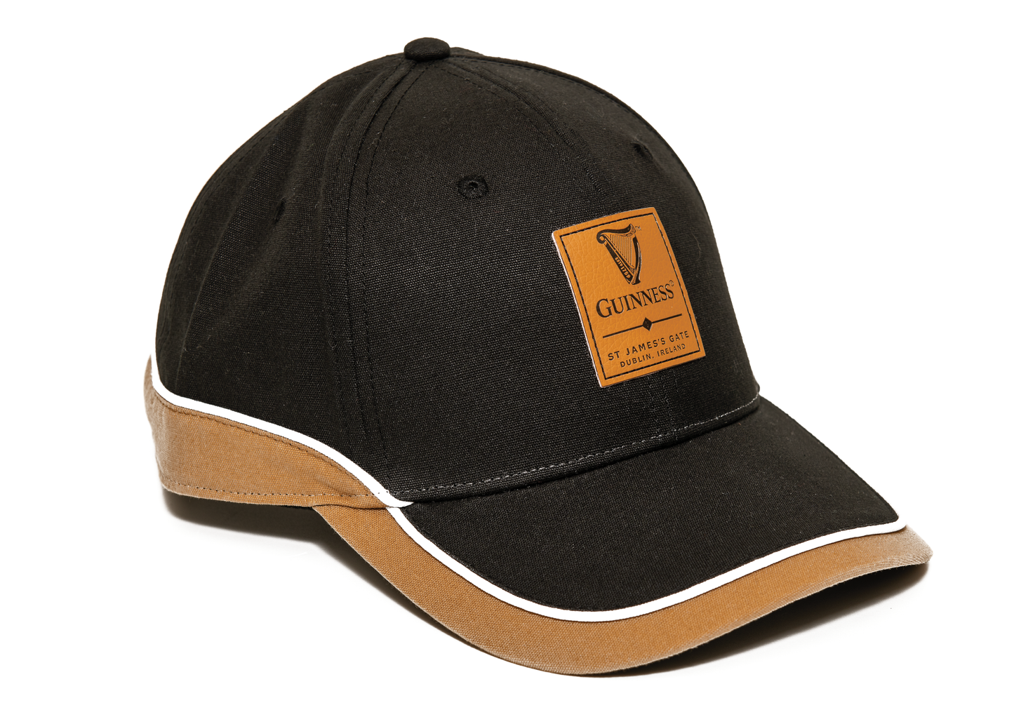 Guinness Black and Brown Cap by Guinness Webstore US flaunts a "Guinness" logo patch on the front, enhanced with a stylish caramel edge for added flair.