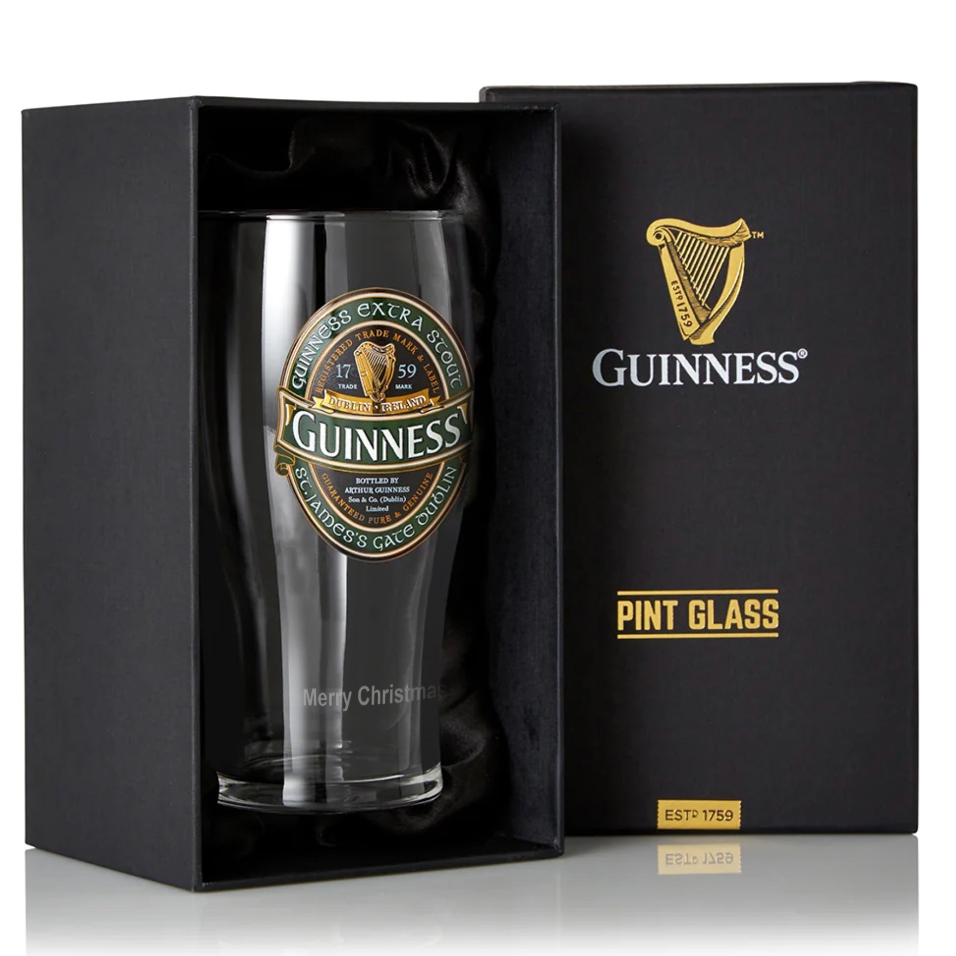 Authentic Guinness Ireland Collection Pint Glass in a commemorative box.