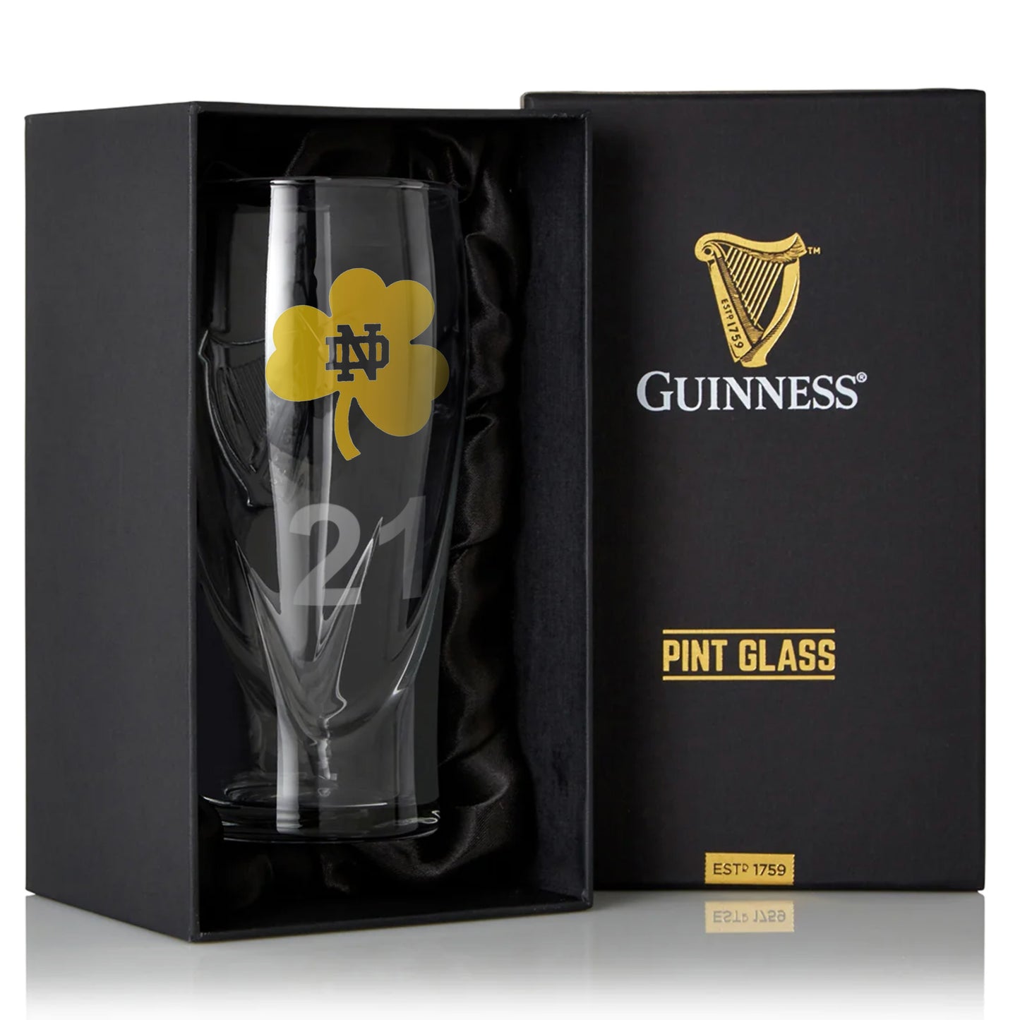 Notre Dame Guinness Shamrock 16oz Pint Glass