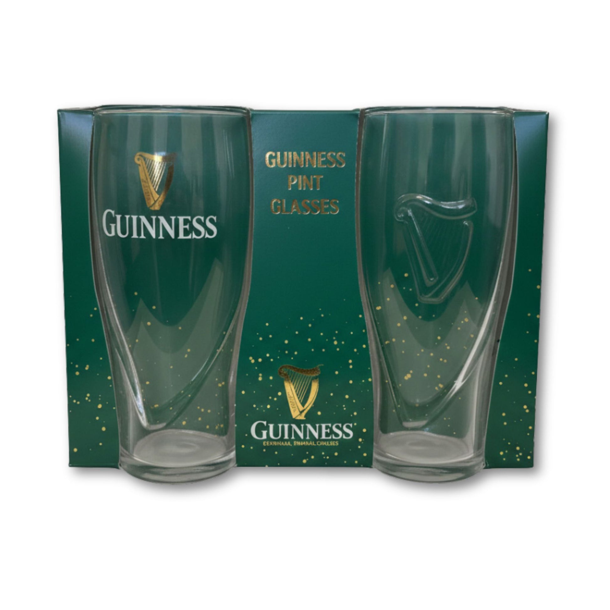 Guinness Gravity Pint Glass 2 Pack Gift Set Green Front