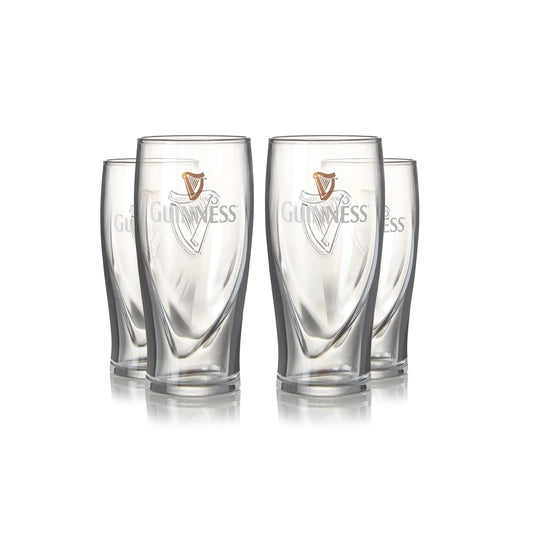 Four Guinness Half Pint Glass 4 Pack on a white background.