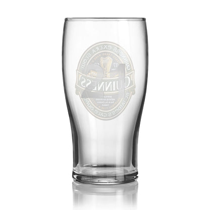 Guinness Ireland Collection Pint Glass by Guinness, with the iconic logo and harp etching.