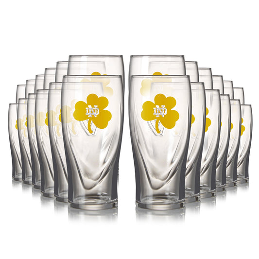 Notre Dame Guinness Shamrock 16oz Pint Glass 24 Pack