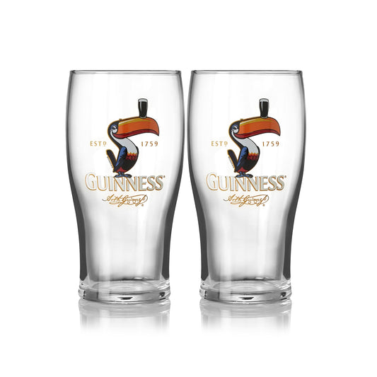 Two Guinness Toucan Pint Glass Twin Packs featuring a toucan.