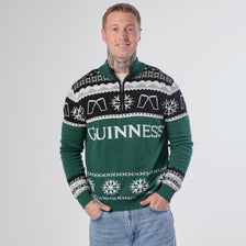 Guinness Holiday Quarter Zip Sweater - Green