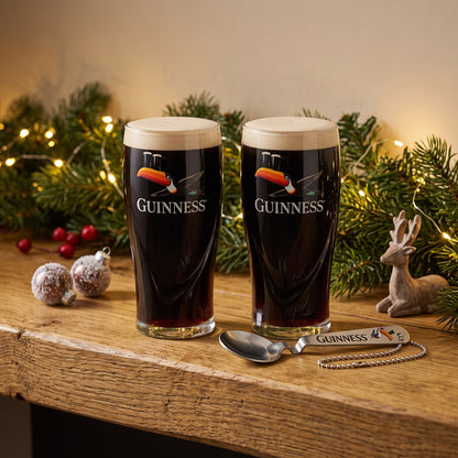 Celebrate the holidays with the Guinness Toucan Glass & Pouring Spoon Gift Set from Guinness Webstore US—perfect for festive gatherings and gifts.