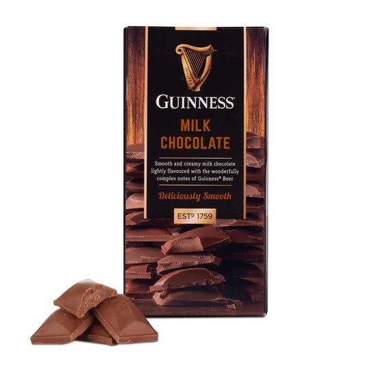 Luxurious Twin Pack - Guinness Luxury Milk Chocolate Solid Bar on a white background.