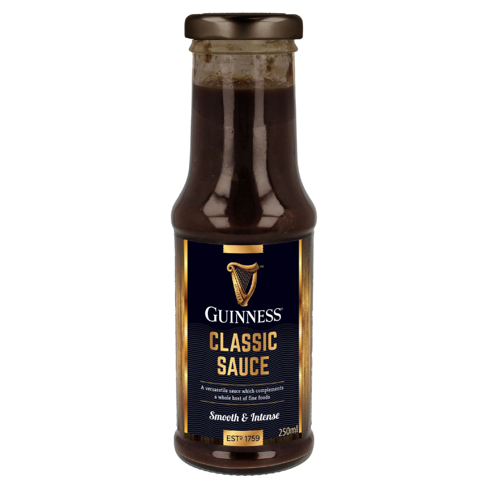 A bottle of Guinness® Sauce 295g, an exceptional condiment.