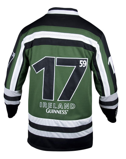 Ireland Guinness Green & White hockey jersey featuring the iconic Guinness harp logo.