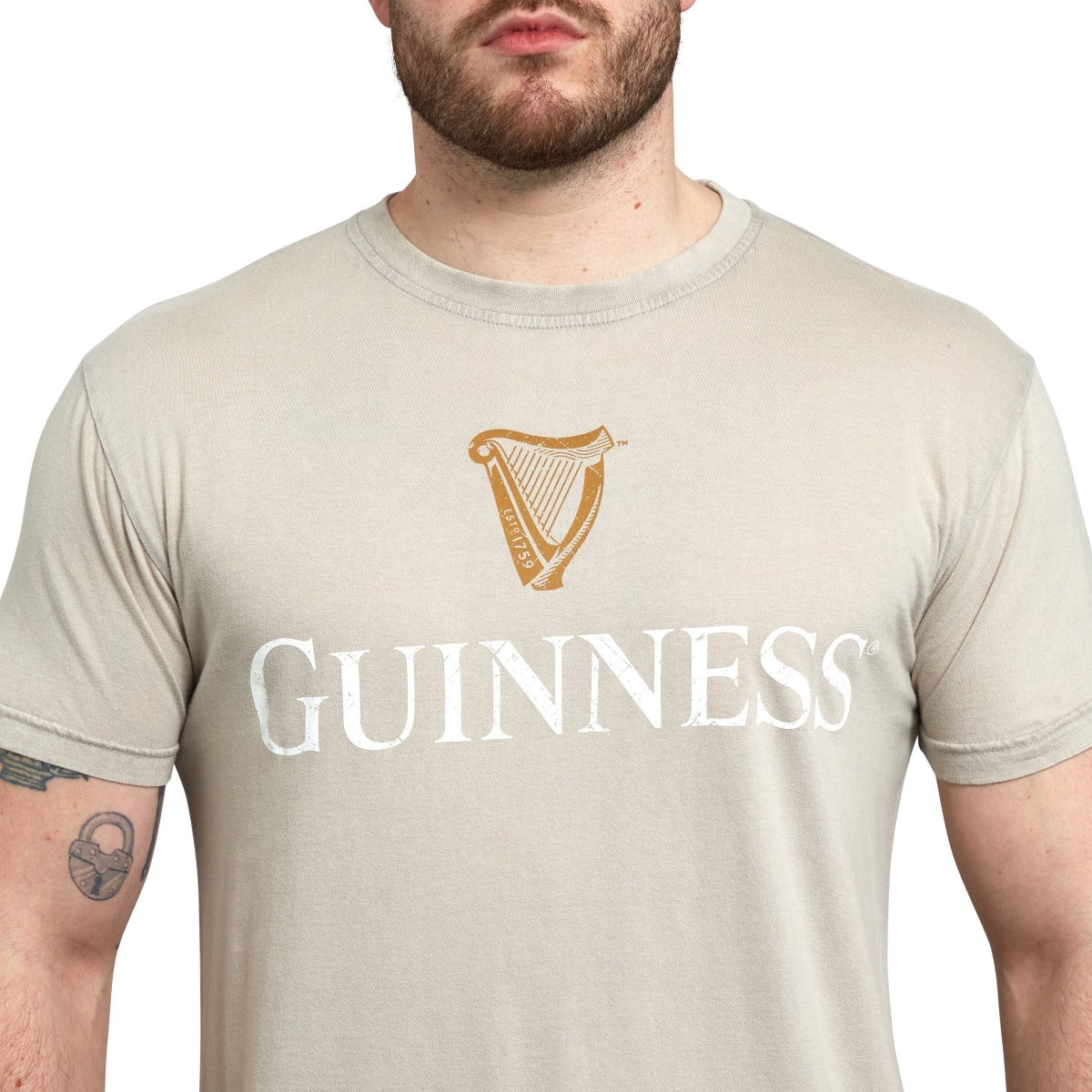 Guinness Trademark Label T-Shirt Beige.