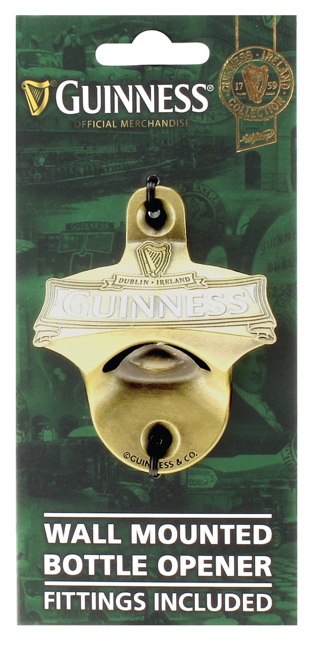 This Guinness wall mounted bottle opener from Ireland is perfect for any beer enthusiast.