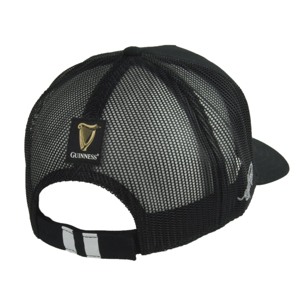 An adjustable size Guinness Premium Black & White Cap with a Guinness logo on it.
