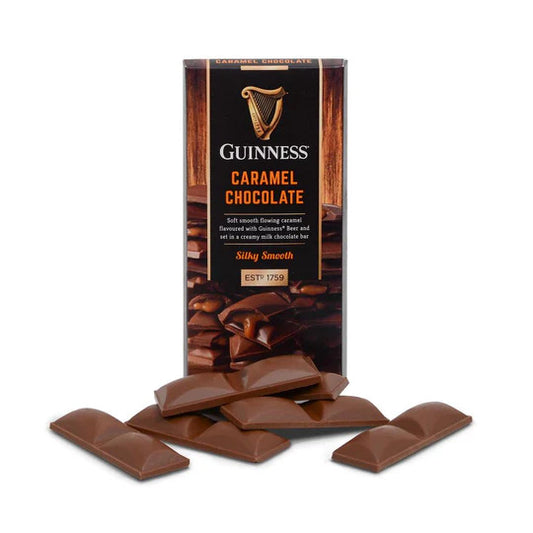 Luxury Twin Pack - Guinness Milk Chocolate Caramel Bar on a white background.