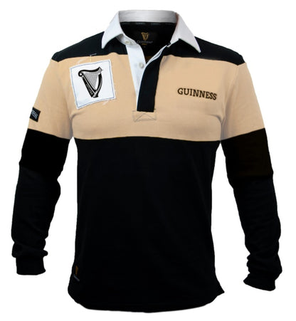Guinness Traditonal Rugby Jersey with Cream panel and Harp logo patch