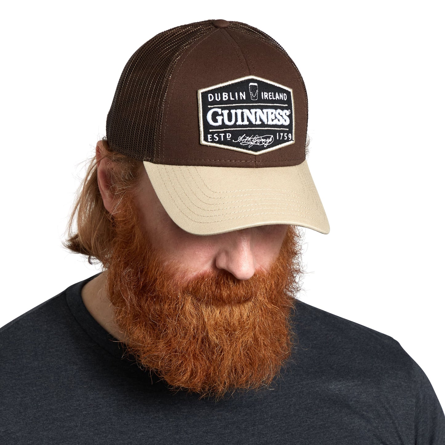 Guinness Trucker Premium Brown with Embroidered Patch Cap