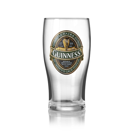 Guinness Signature Pub Edition Pint Glass - 20 Ounce Pints -  Set of 4: Beer Glasses