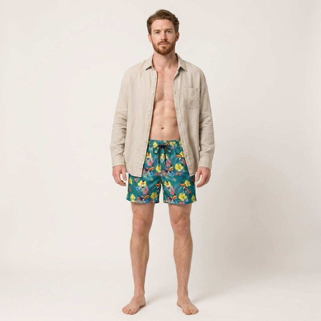 Guinness Toucan Hawaiian Green Beach Shorts – Guinness Webstore US